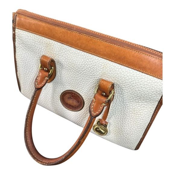 Project Dooney & Bourke White and Tan Leather Satchel - Picture 6 of 11